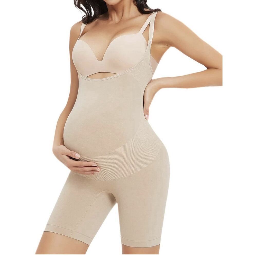 Women's Maternity Bodysuit Pregnancy \Bump Support Tan Women’s XL NWT